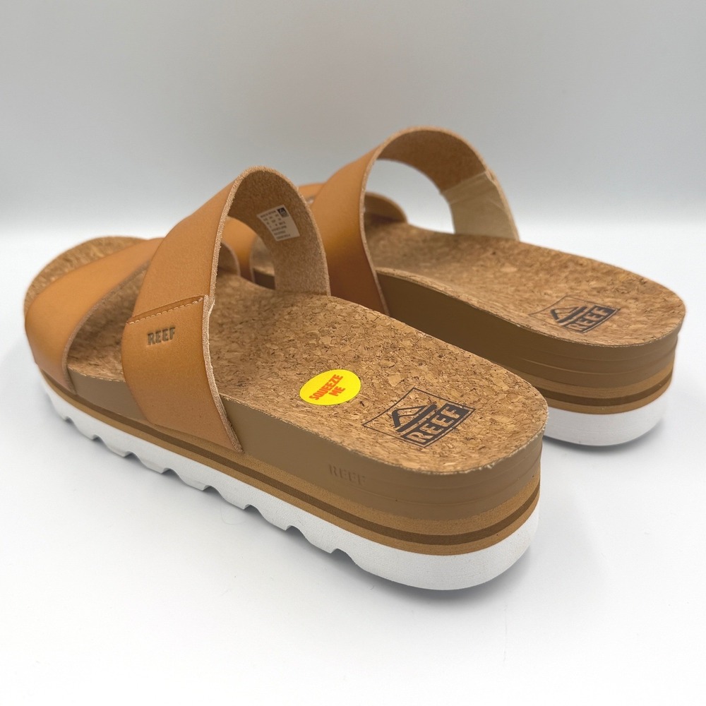 Reef Cushion Vista Hi Women Size 6 Natural NWT Platform Slide Sandal RF0A3YP5NAT - Picture 5 of 13